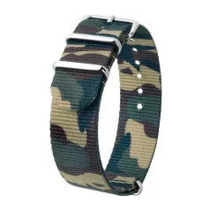   Hirsch Rush NATO óraszíj, barna/zöld/homok, camouflage, 20 mm