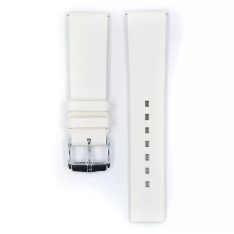 Hirsch Pure kaucsuk óraszíj, fehér, 20/18