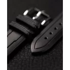 Hirsch Hevea kaucsuk óraszíj, fekete, 18/16L
