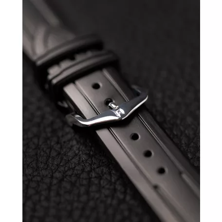 Hirsch Hevea kaucsuk óraszíj, fekete, 22/20L
