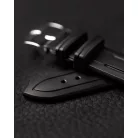 Hirsch Hevea kaucsuk óraszíj, fekete, 22/20L