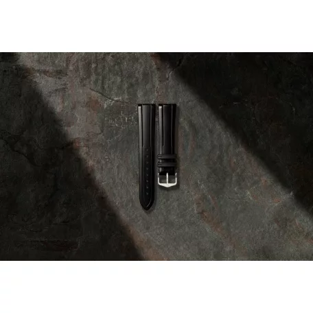 Hirsch Hevea kaucsuk óraszíj, fekete, 22/20L