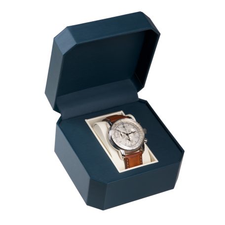 TEXTILBŐR ÓRATARTÓ DOBOZ, ÓRADOBOZ 1 ÓRÁNAK, KÉK