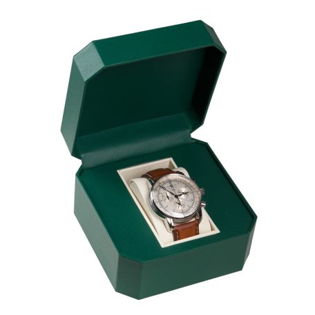 TEXTILBŐR ÓRATARTÓ DOBOZ, ÓRADOBOZ 1 ÓRÁNAK, ZÖLD