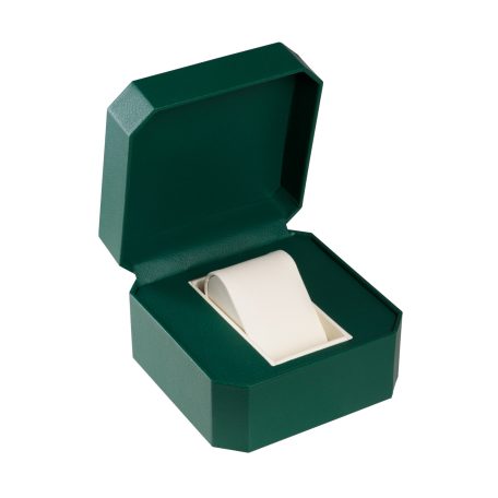 TEXTILBŐR ÓRATARTÓ DOBOZ, ÓRADOBOZ 1 ÓRÁNAK, ZÖLD