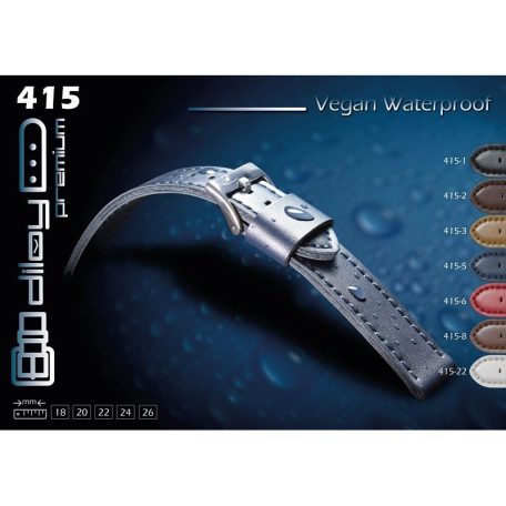 Diloy Vegan Waterproof óraszíj, navy kék, 18mm