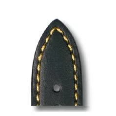 RIOS Smart bőr óraszíj, fekete/sárga, 20/18mm