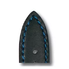 RIOS Smart bőr óraszíj, fekete/kék, 20/18mm