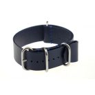 RIOS Nato Athens bőr óraszíj, óceánkék, 22/22mm