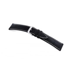 RIOS New Orleans bőr óraszíj, fekete XL, 22/18mm