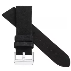 STAILER Premium Alaska nubuck bőr óraszíj, fekete 22/20 L