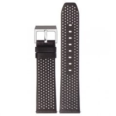 STAILER Premium Flex Perfo bőr óraszíj, fekete 20/18 L