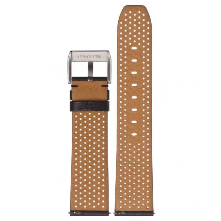 STAILER Premium Flex Perfo bőr óraszíj, fekete 22/20 L