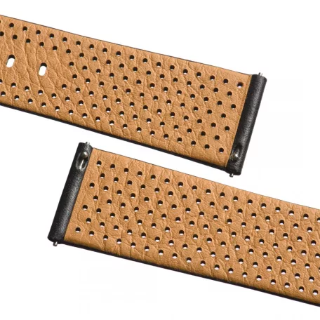 STAILER Premium Flex Perfo bőr óraszíj, fekete 22/20 L