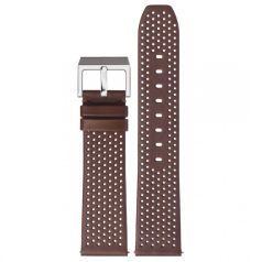   STAILER Premium Flex Perfo bőr óraszíj, sötétbarna 20/18 L