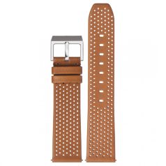 STAILER Premium Flex Perfo bőr óraszíj, barna 20/18 L