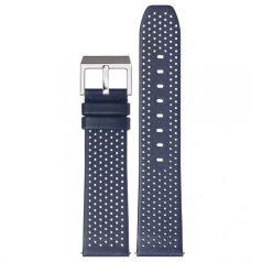 STAILER Premium Flex Perfo bőr óraszíj, kék 20/18 L