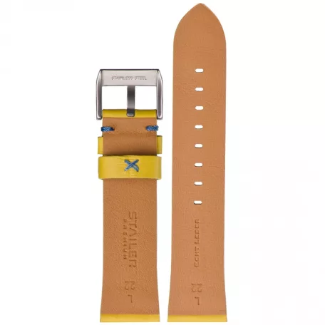 STAILER Premium Select vegán bőr óraszíj, sárga 22/20 L