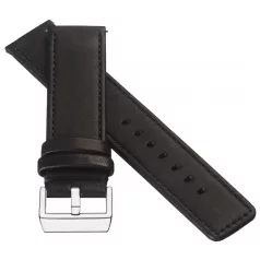 STAILER Premium Bold bőr óraszíj, fekete 24/24 L