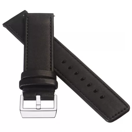 STAILER Premium Bold bőr óraszíj, fekete 24/24 L