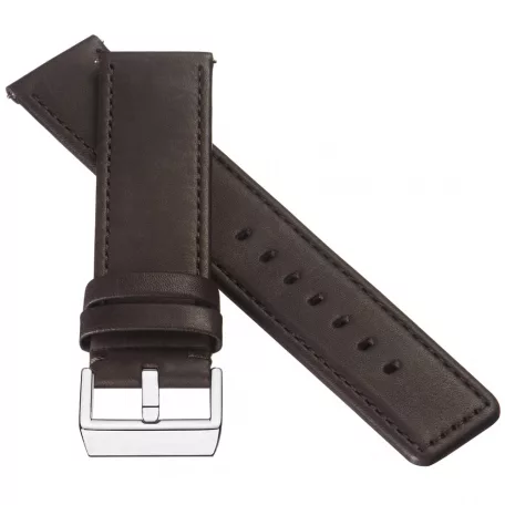 STAILER Premium Bold bőr óraszíj, sötétbarna 22/22 L