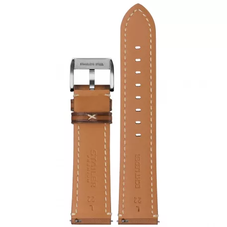 STAILER Premium Vintage bőr óraszíj, barna 20/18 L