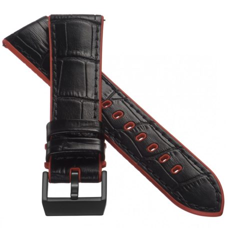 STAILER Premium Max Endurance Sport bőr óraszíj, fekete 20/18 L