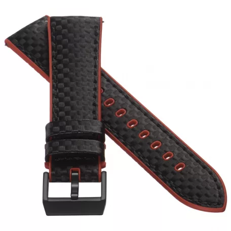 STAILER Premium Max Endurance Sport bőr óraszíj, fekete 20/18 L