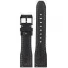 STAILER Premium Aviator bőr óraszíj, fekete/szürke 20/18 L