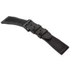 STAILER Premium Aviator bőr óraszíj, fekete/szürke 21/18 L