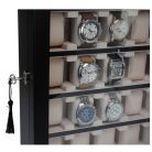 FEKETE FA ÓRATARTÓ VITRIN 20 ÓRÁNAK