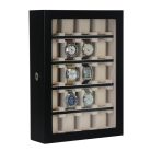 FEKETE FA ÓRATARTÓ VITRIN 20 ÓRÁNAK