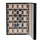 FEKETE FA ÓRATARTÓ VITRIN 20 ÓRÁNAK