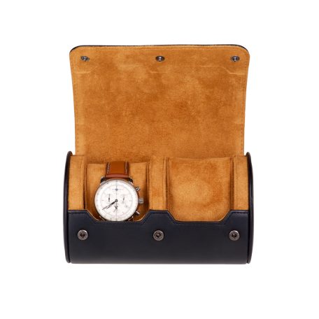 HENGERES UTAZÓ ÓRATARTÓ DOBOZ 2 ÓRÁNAK, FEKETE