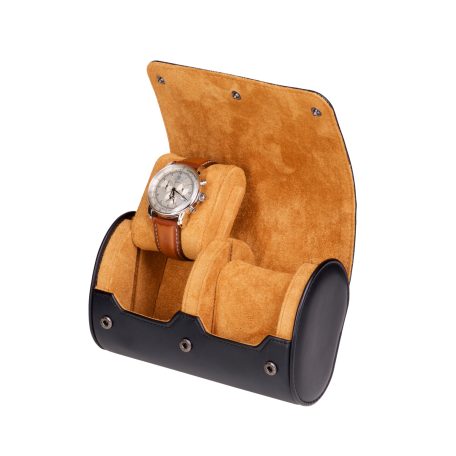 HENGERES UTAZÓ ÓRATARTÓ DOBOZ 2 ÓRÁNAK, FEKETE