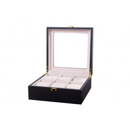 MATT FEKETE FA ÓRATARTÓ DOBOZ 6 ÓRÁNAK