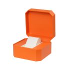 TEXTILBŐR ÓRATARTÓ DOBOZ, ÓRADOBOZ 1 ÓRÁNAK, NARANCS