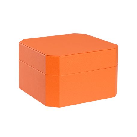 TEXTILBŐR ÓRATARTÓ DOBOZ, ÓRADOBOZ 1 ÓRÁNAK, NARANCS