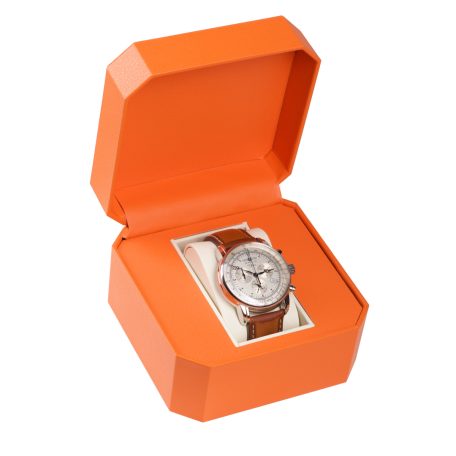 TEXTILBŐR ÓRATARTÓ DOBOZ, ÓRADOBOZ 1 ÓRÁNAK, NARANCS