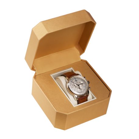 TEXTILBŐR ÓRATARTÓ DOBOZ, ÓRADOBOZ 1 ÓRÁNAK, ARANY