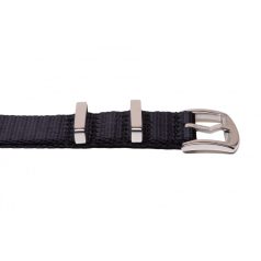 Edelwolle prémium Nato óraszíj, fekete, 18mm