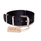 Edelwolle prémium Nato óraszíj, fekete, 20mm