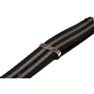 Edelwolle prémium Nato óraszíj, fekete/szürke, 18mm