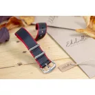 Edelwolle prémium Nato óraszíj, fekete/piros, 18mm