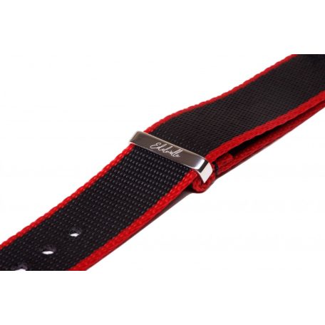 Edelwolle prémium Nato óraszíj, fekete/piros, 20mm