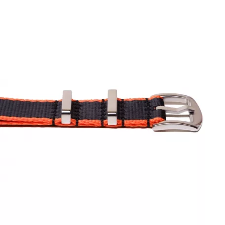 Edelwolle prémium Nato óraszíj, fekete/narancs, 20mm