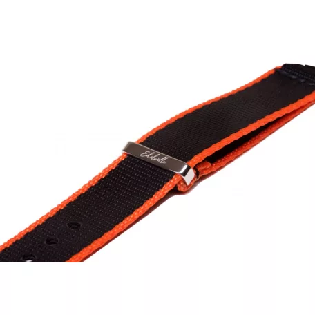 Edelwolle prémium Nato óraszíj, fekete/narancs, 20mm