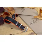 Edelwolle prémium Nato óraszíj, fekete/narancs, 22mm