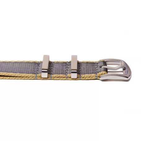Edelwolle prémium Nato óraszíj, szürke/bézs, 22mm
