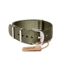 Edelwolle prémium Nato óraszíj, military zöld, 22mm